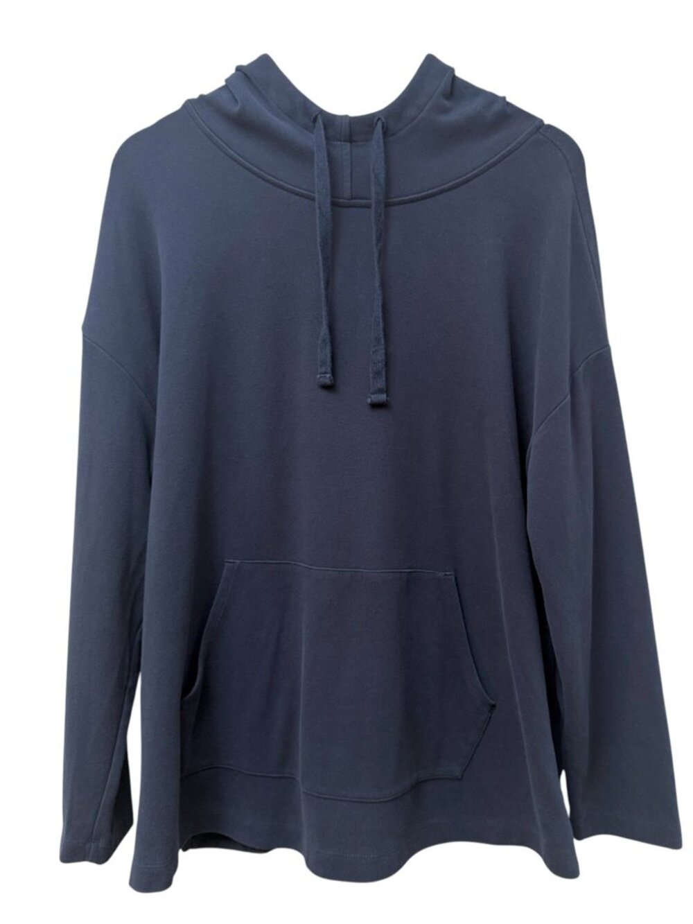 J.JILL Hoodie Plus Size 2X Navy Blue Womens Sweatshirt Organic Cotton Pullover